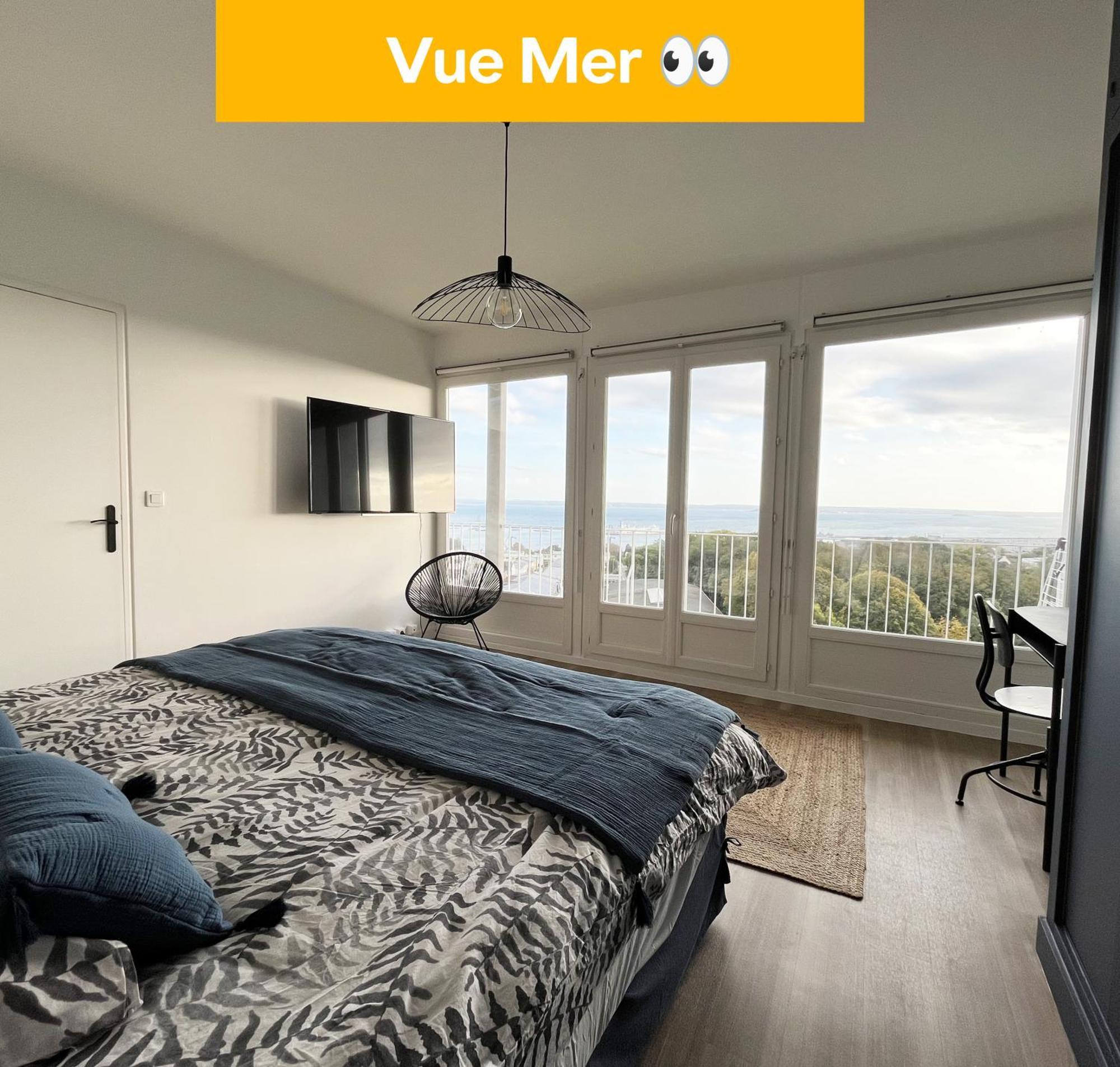 Nouveau! Appartement Vue Mer 180° Et Place Parking Brest Exteriér fotografie